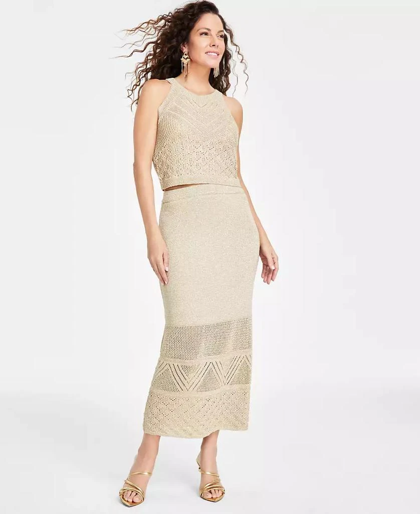 INC International Women's Metallic Crochet Skirt, Exclusively at Macy's 1