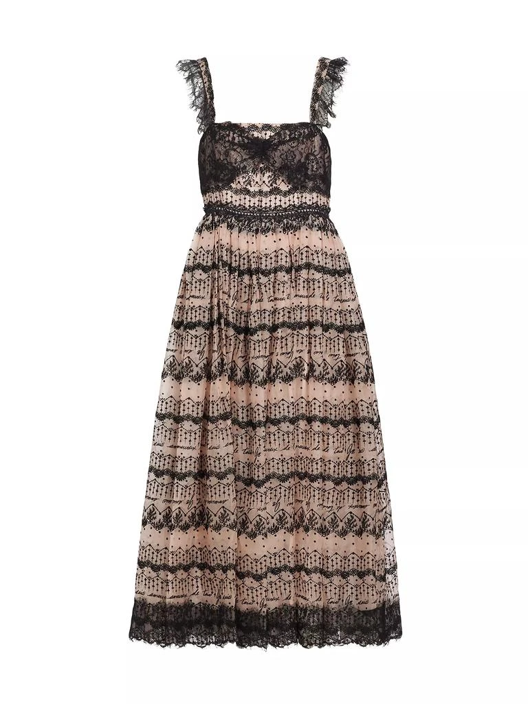 Cinq à Sept Fen Lace-Trim Silk Sleeveless Midi-Dress 1