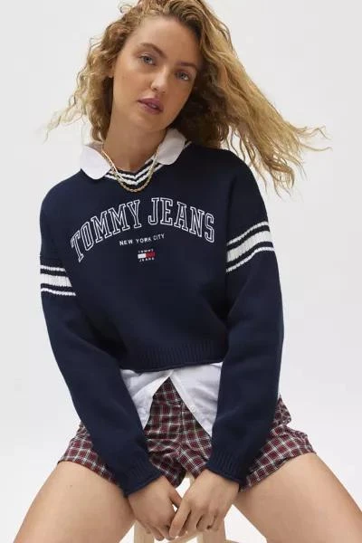 Tommy Hilfiger Tommy Jeans Varsity Crop V-Neck Sweater 1