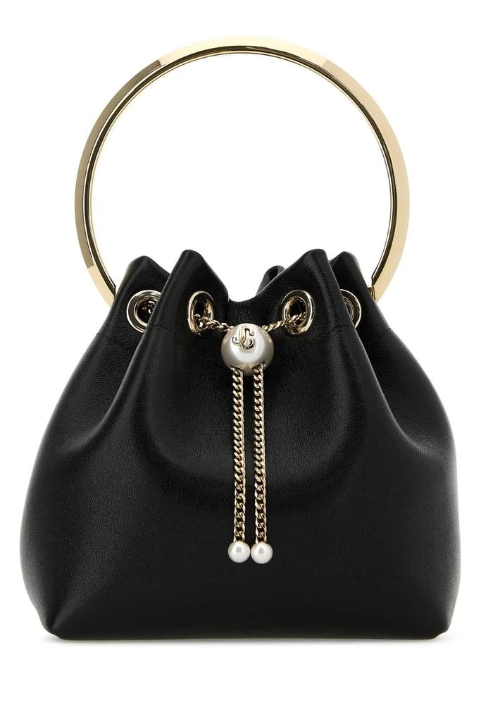 Jimmy Choo BLACK LEATHER BON BON BUCKET BAG 1