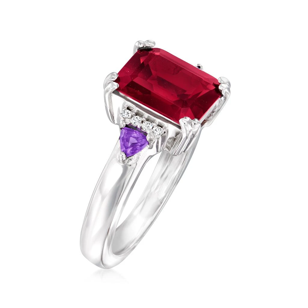 Ross-Simons Ross-Simons Garnet and . Amethyst Ring With Diamond Accents in Sterling Silver 3