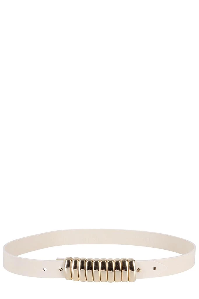 FEDERICA TOSI Smooth Leather Belt With Bold Gold-Toned Buckle