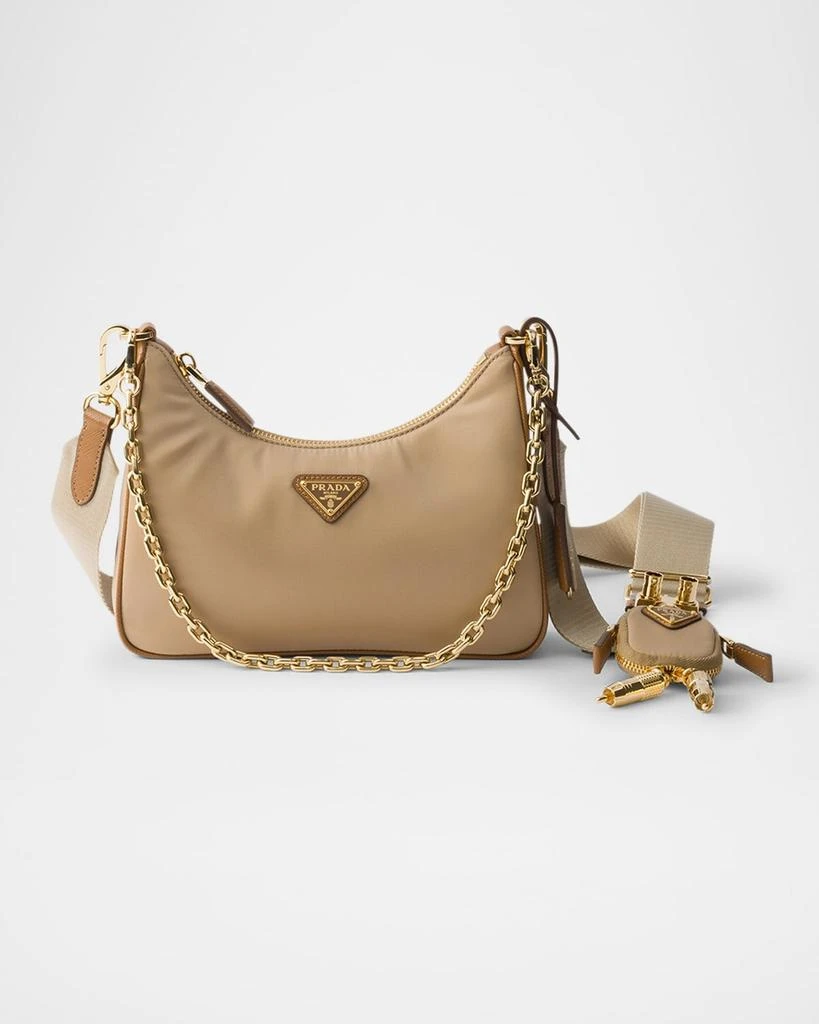 Prada Re-Edition 2005 Re-Nylon And Saffiano Leather Bag With Charm