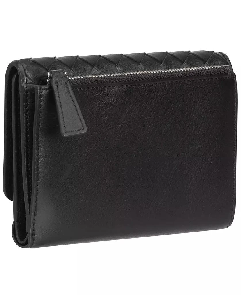 Mancini Leather Goods Women's Basket Weave Collection RFID Secure Mini Clutch Wallet 3