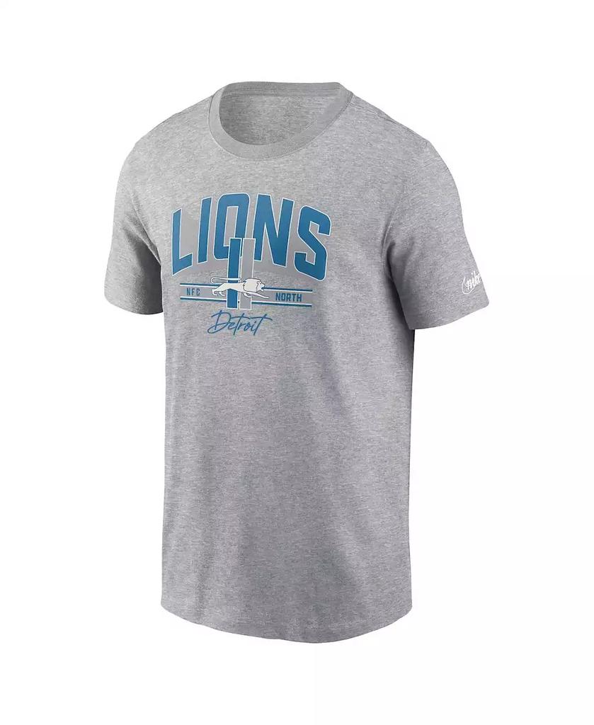NIKE Men's Heather Gray Distressed Detroit Lions Vintage-Like Essential T-shirt