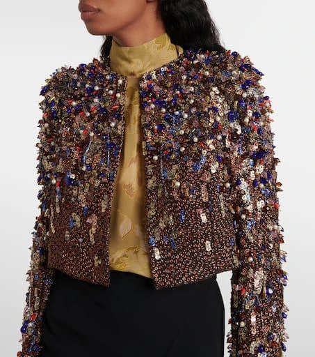 Dries Van Noten Lamé cropped jacket 5