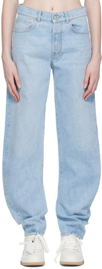 Off-White Blue Twist Banana Jeans 1