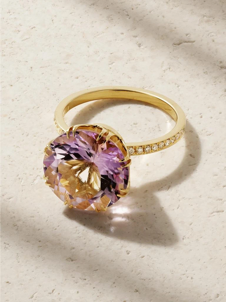Ileana Makri Solitaire Crown 18k 黄金、紫水晶、钻石戒指 1