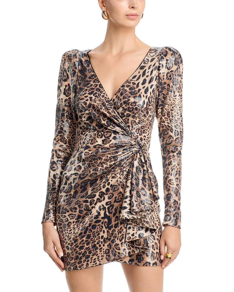 AQUA Sequin Animal Print Dress - Exclusive 1