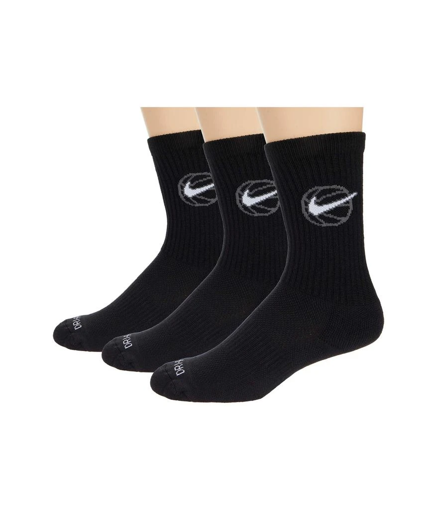NIKE Crew Everyday Bball 3-Pair Pack (Big Kid/Adult)
