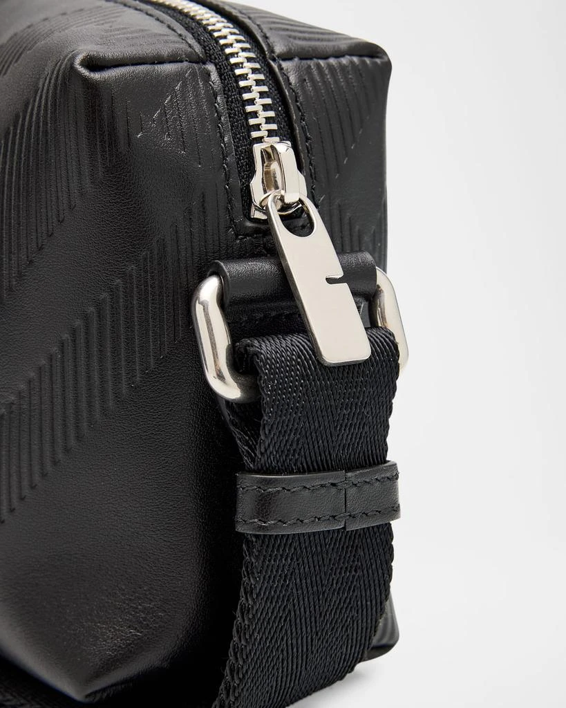 Burberry Men's Check Embossed Leather Mini Crossbody Bag 5