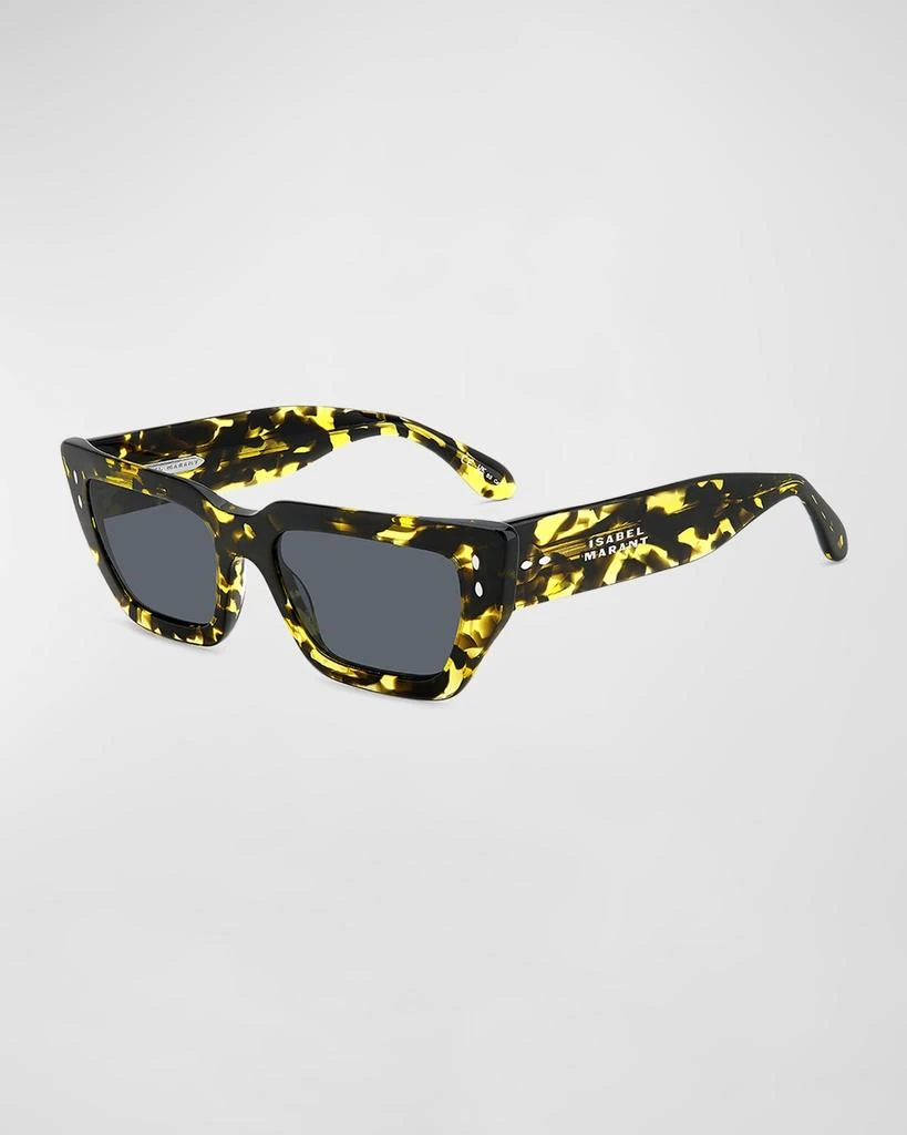 Shop Logo Acetate Rectangle Sunglasses on Sale at  display picture 2