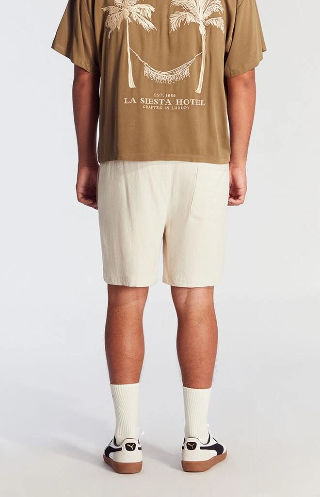 PacSun Cream Russel Linen Volley Shorts 4