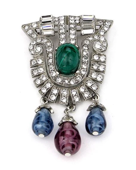 BEN-AMUN Crystal Multi-Drop Brooch 1