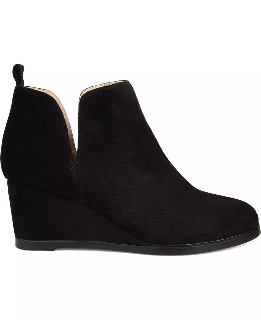 Journee Collection Women's Mylee Perforated Wedge Ankle Booties 2