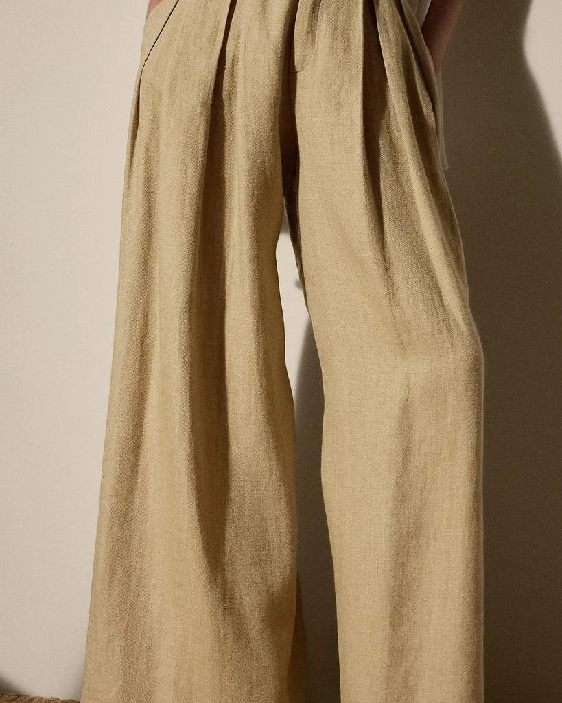 Ralph Lauren Greer Silk-Linen Twill Pleated Pants 5