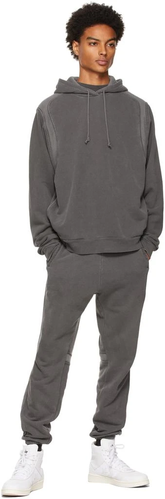 John Elliott Black Cross Thermal Hoodie 4