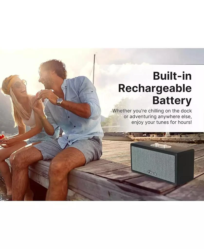 Victor VAS-3003 Portable Bluetooth Speaker with Radio and USB Reader - Cream 7