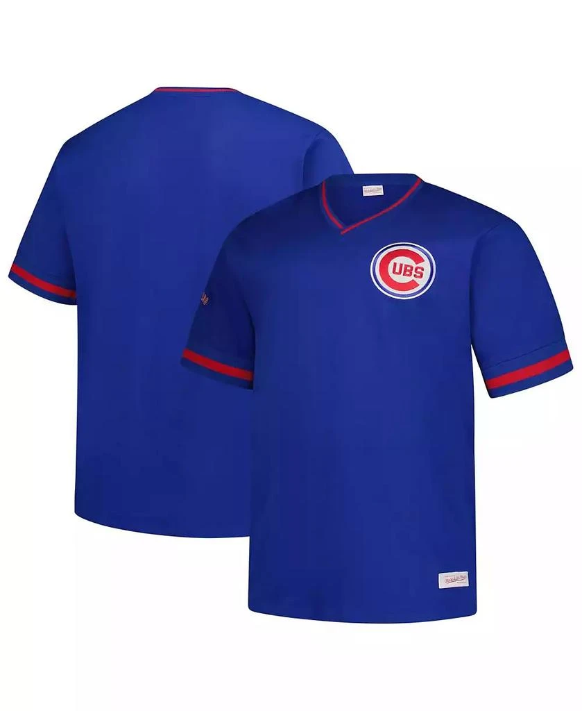 Mitchell & Ness Men's Royal Chicago Cubs Big Tall V-Neck T-Shirt 1