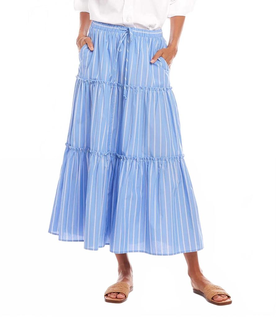 Karen Kane Tiered Stripe Midi Skirt