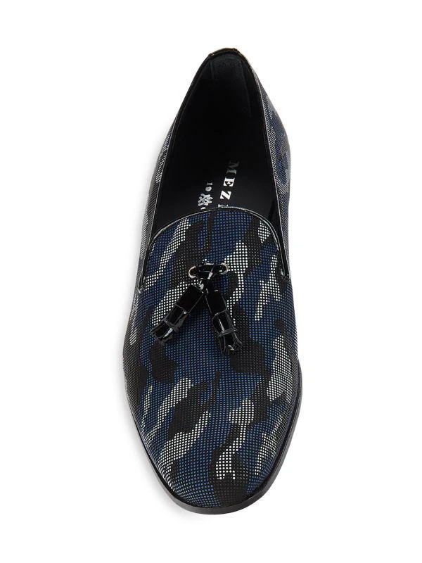 Mezlan Pebbled Camo Tassel Loafers 5