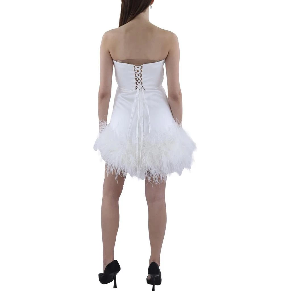 BRONX AND BANCO Womens Feathers Strapless Mini Dress 2