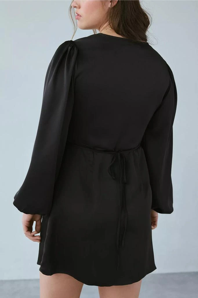 Glamorous Black Satin Long Sleeve Wrap Mini Dress  On Sale Now with Up to  31% Off | Discover Exclusive Deals & Savings at BeyondStyle  Authentic  Glamorous Women's|Dresses|womens with Limited-Time Discounts,