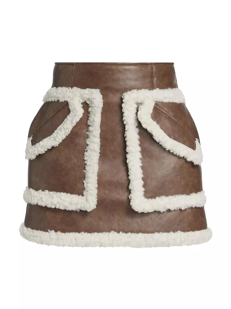 Aknvas Cherry Sherpa-Trim Miniskirt 1
