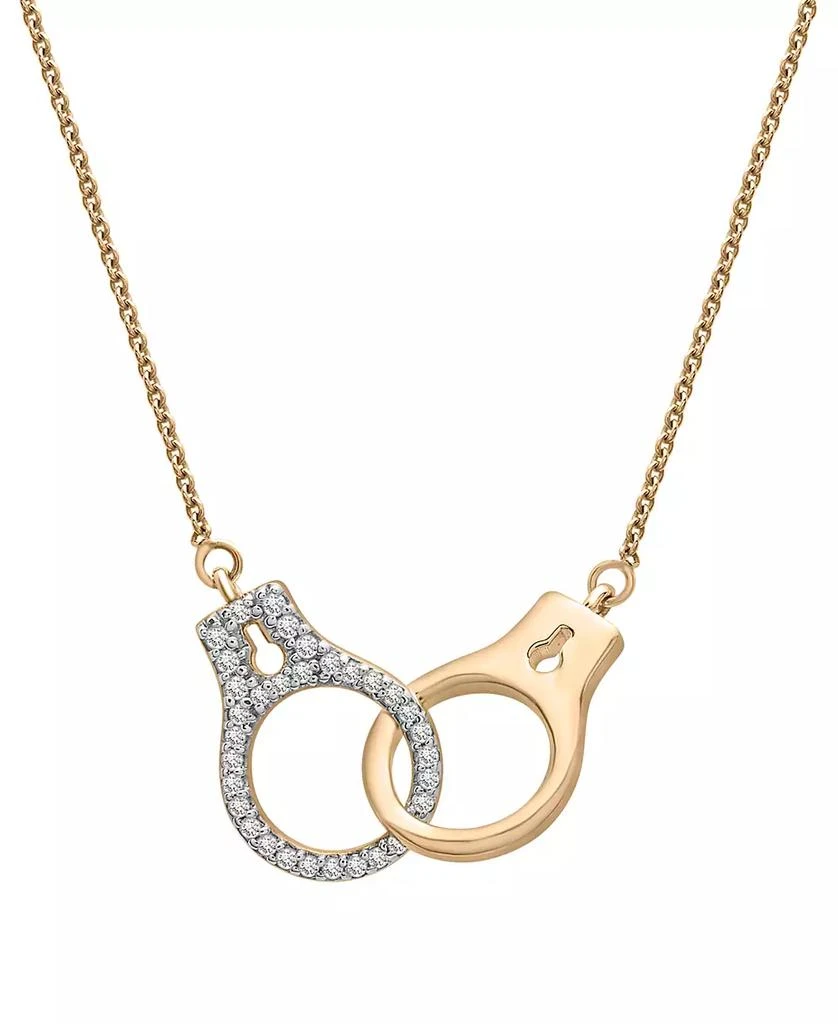 Wrapped Diamond Handcuff Statement Necklace (1/6 ct. t.w.) in 14k Gold, 18" + 2" extender, Created for Macy's 1