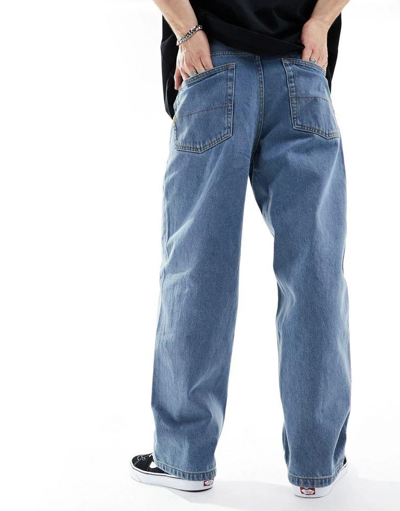 Vans Vans check-5 baggy denim jeans in mid-blue wash 3