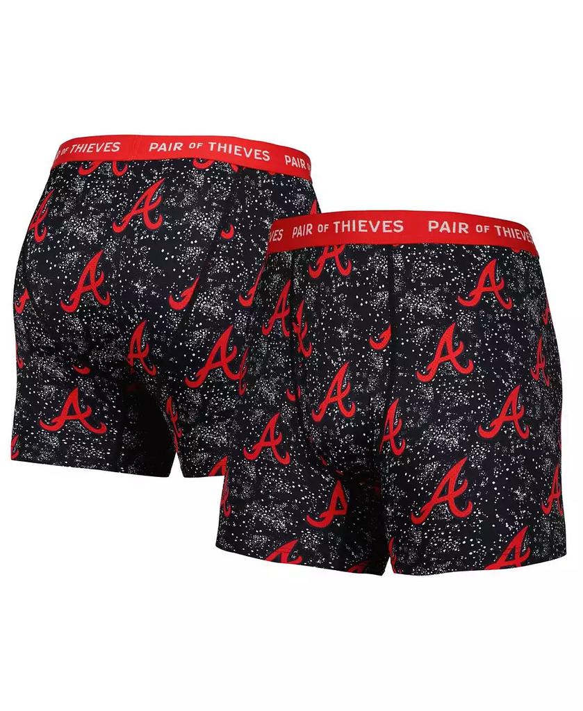Pair Of Thieves Men's Gray, Black Atlanta Braves Super Fit 2-Pack Boxer Briefs Set