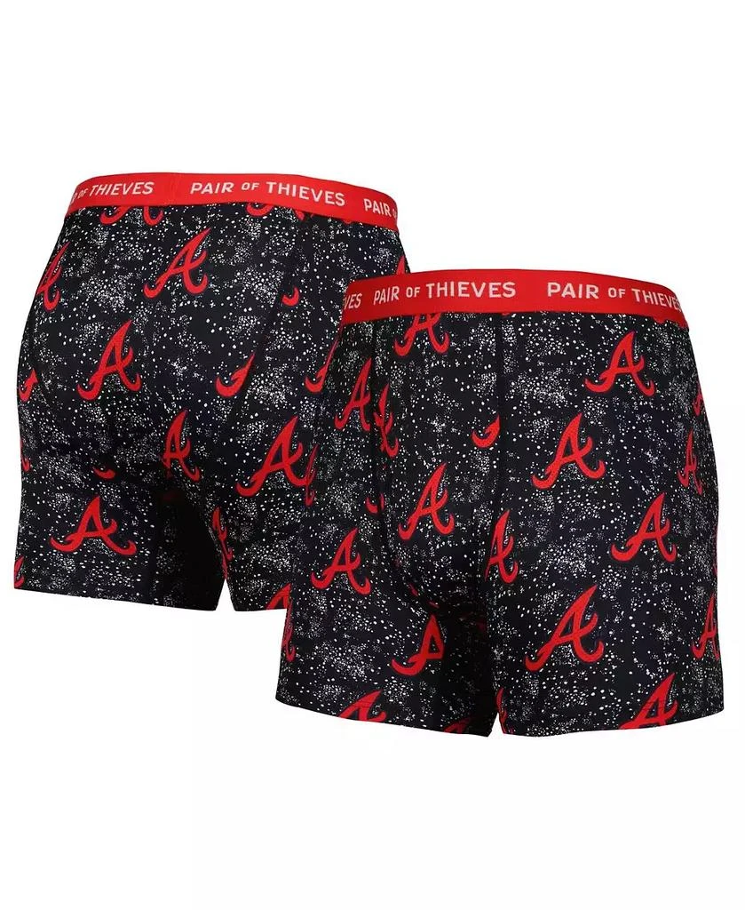 Pair Of Thieves Men's Gray, Black Atlanta Braves Super Fit 2-Pack Boxer Briefs Set 1