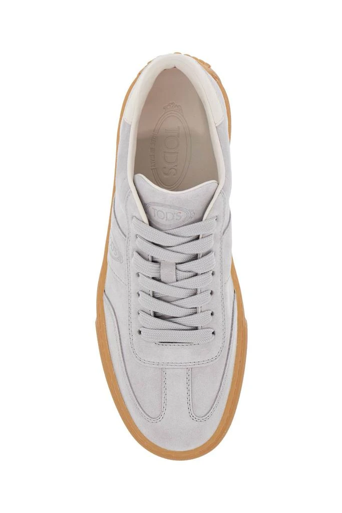 Tod's light grey suede casual lace-up shoes for men 2