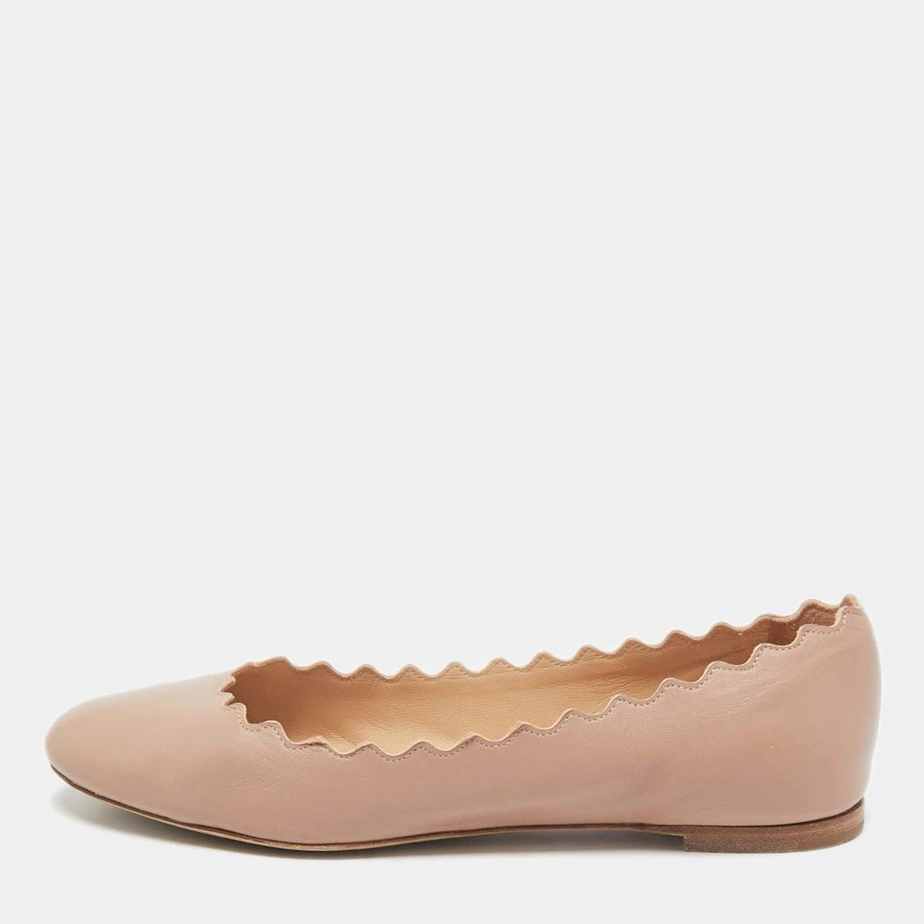 Chloé Chloe Dusty Pink Leather Scallop Lauren Ballet Flats Size 36.5 1