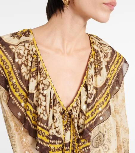 ETRO Ruffled paisley silk-blend blouse 4