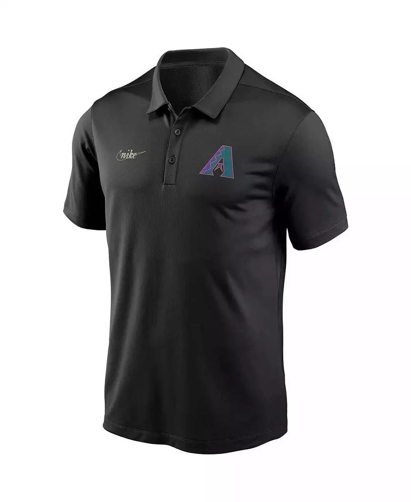 NIKE Men's Black Arizona Diamondbacks Cooperstown Collection Logo Franchise Performance Polo Shirt 2