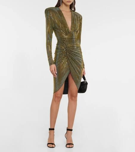 Alexandre Vauthier Crystal-embellished jersey minidress 2