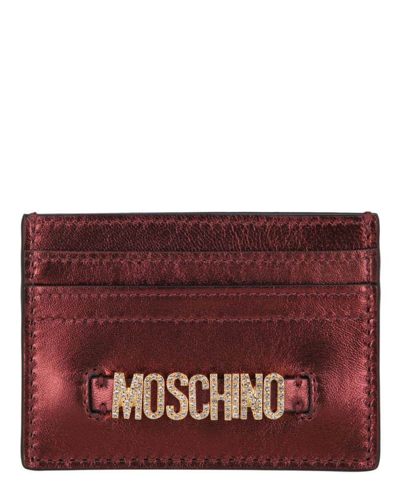 Moschino Logo Belt Crystal-Embellished Card Holder