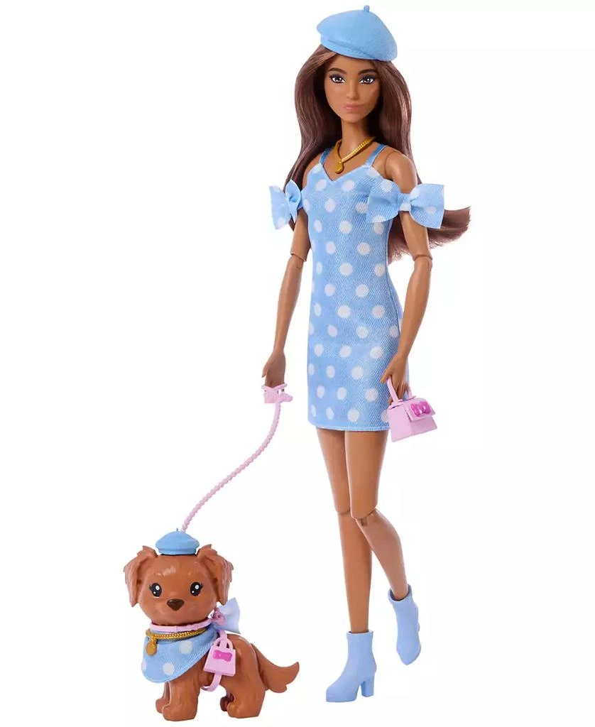 Barbie Twinning Looks Fashion Doll with Pet Dog Matching Clothes and Accessories