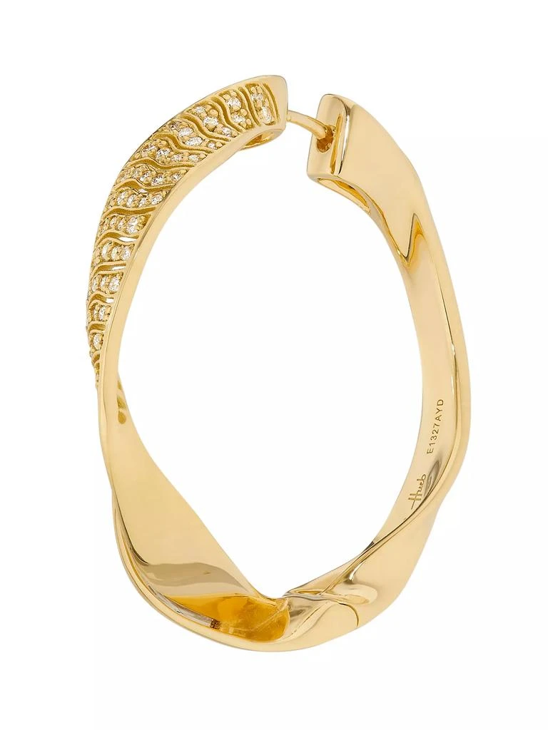 HUEB Dunas 18K Yellow Gold & 0.25 TCW Diamond Hoop Earrings 4