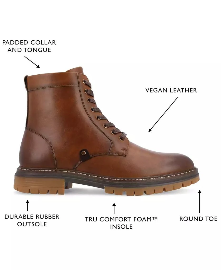 Vance Co. Men's Denver Tru Comfort Foam Plain Toe Lace-Up Ankle Boots 8