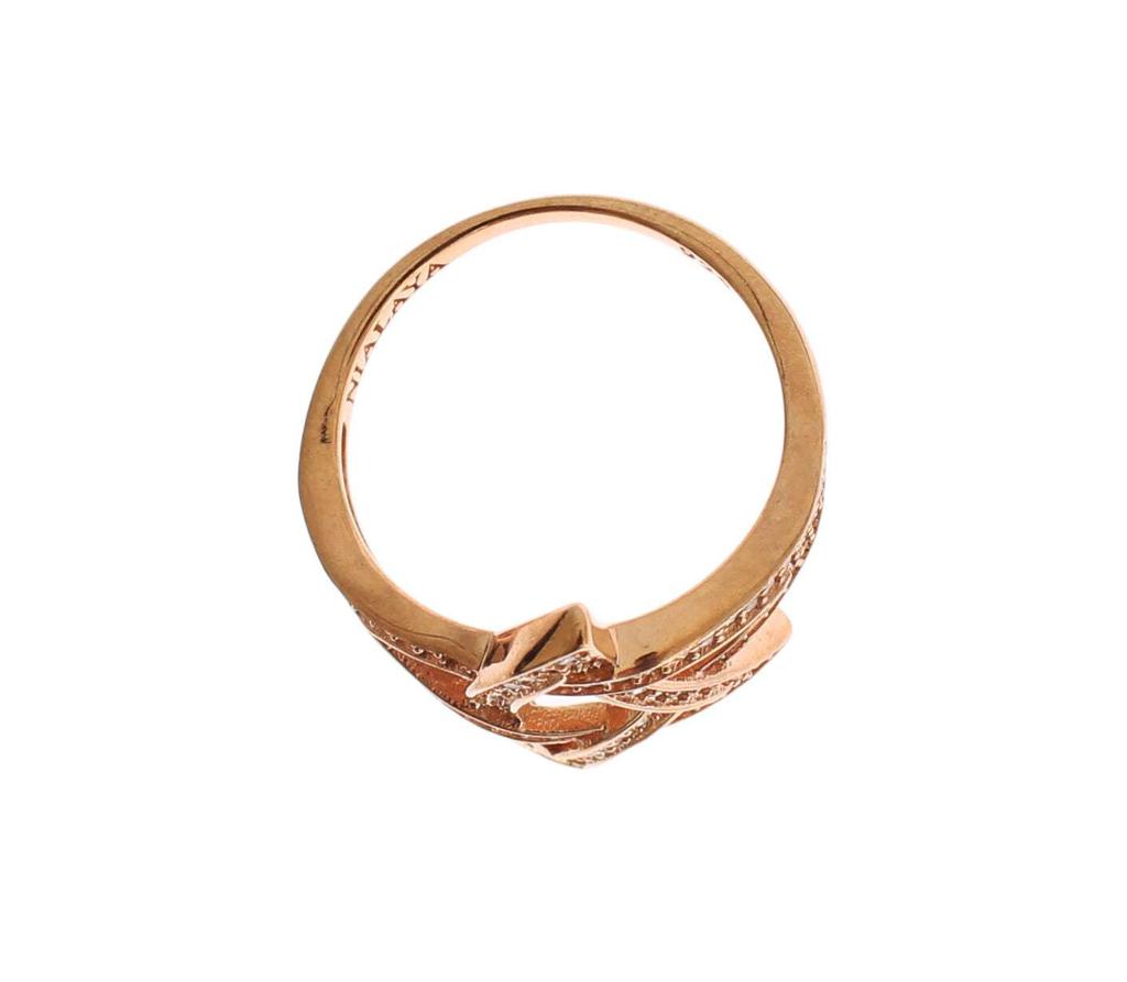 Nialaya Nialaya Womens Clear CZ Gold 925 Silver Ring
