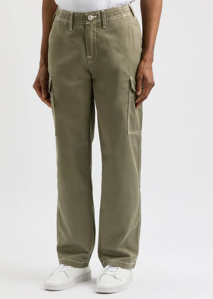 True Religion Contrast-stitch twill cargo trousers 2