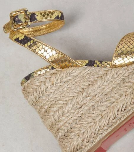 Christian Louboutin Mariza snake-print leather espadrille wedges 6