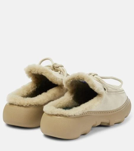 Burberry EKD shearling-lined suede mules 3