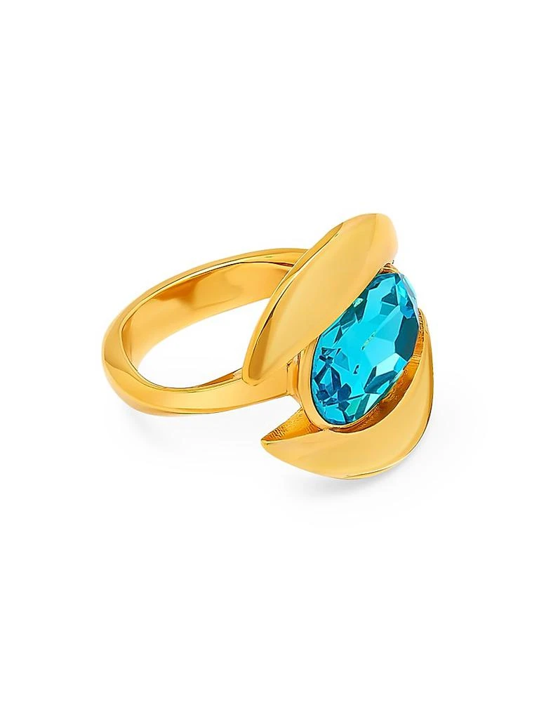 Oscar de la Renta 24K-Gold-Plated Brass
Glass Crystal Oval Ring