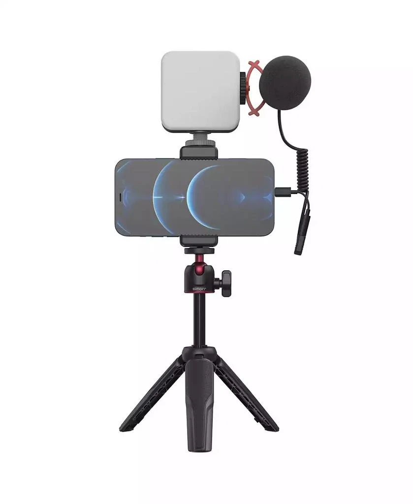 SmallRig simorr Vigor VK-50 Vlog Tripod Kit with Vibe P96 Video LED Light, Wave S1 Lite Microphone