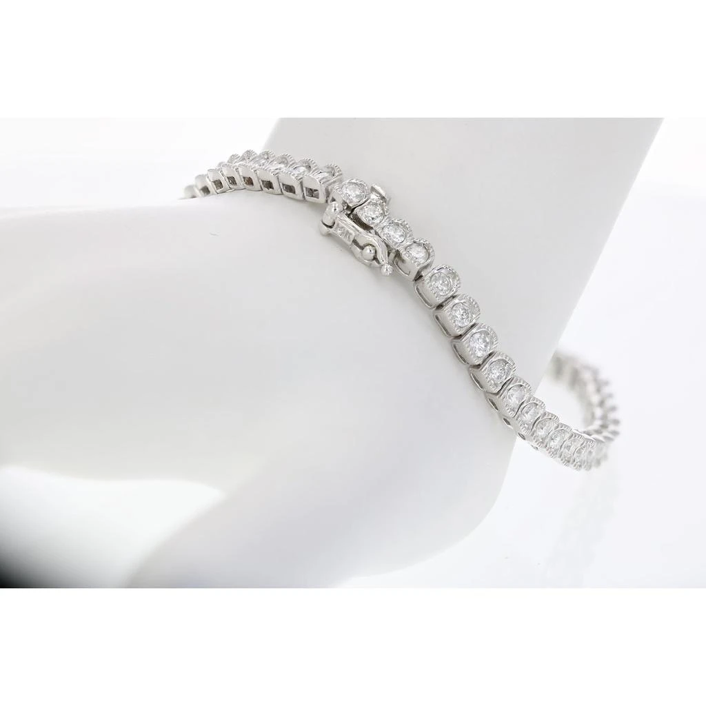 Vir Jewels 2 cttw SI2-I1 Certified Diamond Bracelet 14K White Gold Cushion with Milgrain 3