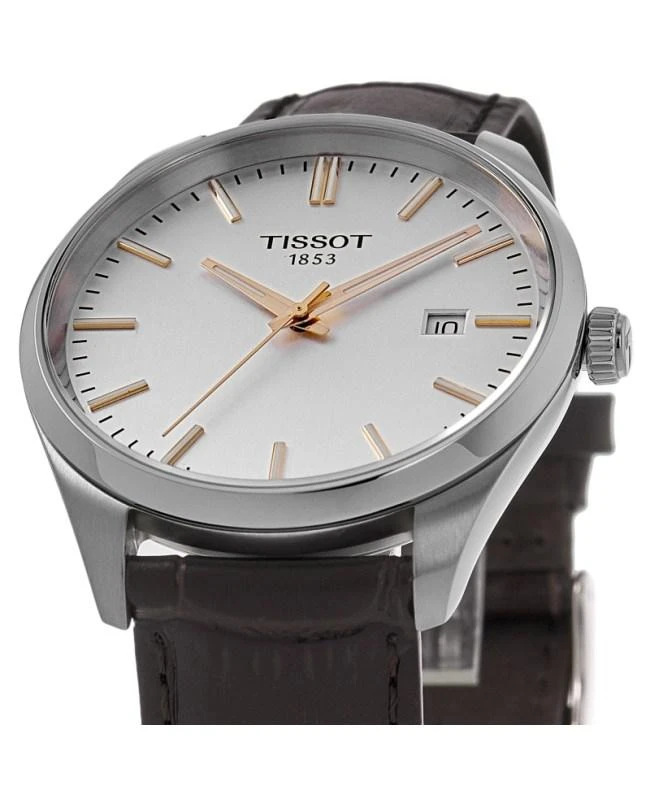 Tissot Tissot PR 100 Quartz Silver Dial Brown Leather Strap Men's Watch T150.410.16.031.00 2