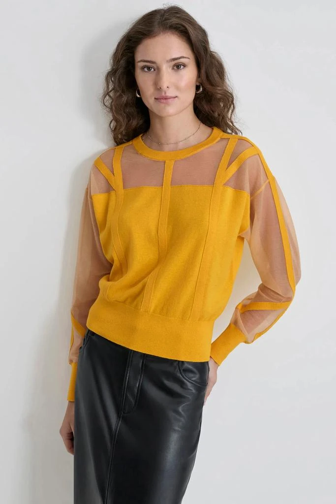 DKNY CORSET SEAM SHEER TOP 1